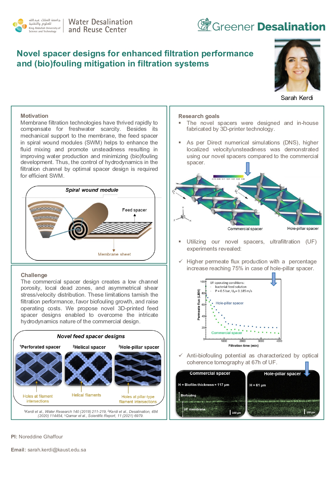 Novel spacer designs for enhanced filtration performance and (bio)fouling mitigation in filtration systems