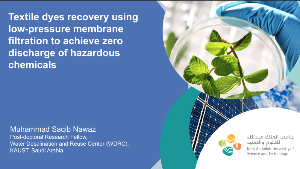 Textile dyes recovery usinglow-pressure membranefiltration to achieve zerodischarge of hazardouschemicals